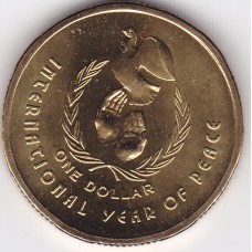 1986 $1 Year Of Peace Uncirculated 