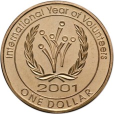 2001 $1 International Year of the Volunteer Uncirculated 