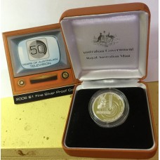 2006 $1 50 Years of Television in Australia 99.9% Silver Proof