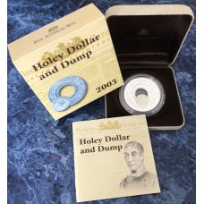 2003 $1 190 Years of the Colonial Holey Dollar & Dump 99.9% Silver Subscription Coin