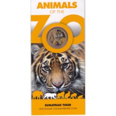 2012 $1 Pad Printed Coin Zoo Series - Sumatran Tiger Coin/Card