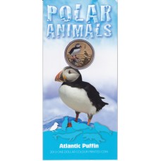 2013 $1 Pad Printed Coin Polar Animals - Puffin Coin/Card