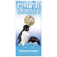 2013 $1 Pad Printed Coin Polar Animals - Rock Hopper Penguin Coin/Card