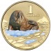 2013 $1 Pad Printed Coin Polar Animals - Walrus Coin/Card