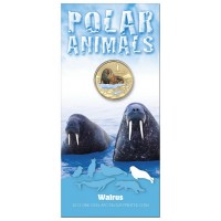 2013 $1 Pad Printed Coin Polar Animals - Walrus Coin/Card