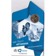 2011 $1 100th Anniversary Of The Census Coin/Card