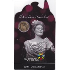 2011 $1 Inspirational Australians Series - Dame Joan Sutherland Coin/Card
