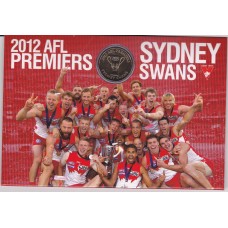 2012 $1 AFL Premiership Sydney Swans Coin Coin/Card