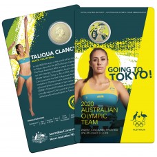 2020 $1 Australian Olympic Team - Ambassador Taliqua Clancy Coloured Coin/Card Uncirculated