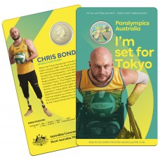 2020 $1 Australian Paralympic Team - Ambassador Chris Bond Coloured Coin/Card Uncirculated