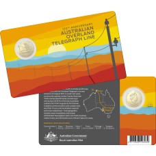 2022 $1 150th Anniversary of Australian Overland Telegraph Line Carded Coin Uncirculated 