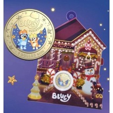 2025 $1 Bluey Christmas Coloured Carded Coin