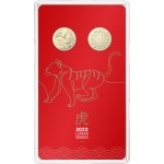 2022 $1 Lunar Series - Year of the Tiger 2 Coin Set Carded/Coins