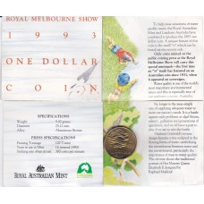 1993 $1 Landcare Mint Mark "M" Mobile Press Royal Melbourne Show