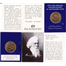 1996 $1 Sir Henry Parkes Mint Mark "M"