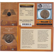 2006 $1 50 Years of Television in Australia Mintmark "B"