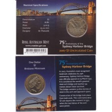 2007 $1 75th Anniversary of Sydney Harbour Bridge Mintmark "B"