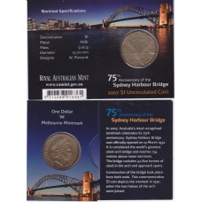 2007 $1 75th Anniversary of Sydney Harbour Bridge Mintmark "M"