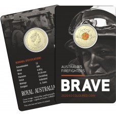 2020 $2 Remembrance Day Firefighters Small Carded Circulating Coin