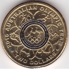 2016 $2 Australian Olympic Team Black" Ring Uncirculated