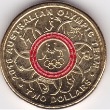 2016 $2 Australian Olympic Team "Red" Ring Uncirculated