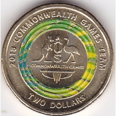 2018 $2 Commonwealth Games - Australian Team Coin Uncirculated