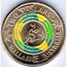 2019 $2 Wallabies Australian Coloured Coin Uncirculated