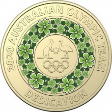 2020 $2 Australian Coins Tokyo Olympics - Green Dedication Coin Uncirculated