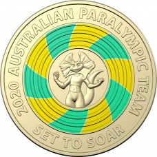 2020 $2 Australian Tokyo Paralympic Team Coloured Coin Uncirculated