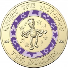 2021 $2 30 Years of The Wiggles - Henry the Octopus Coloured Coin