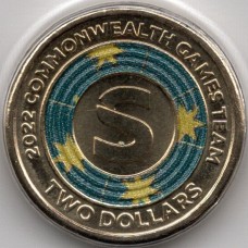 2022 $2 Commonwealth Games Australian Team Letter S Coin Uncirculated