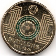 2023 $2 The Commbank Matildas Dark Green Coloured Circle Coin