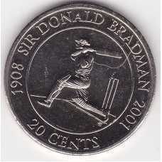 2001 20¢ Sir Don Bradman Uncirculated