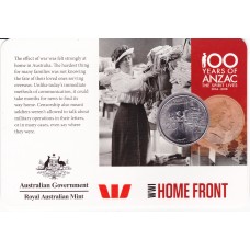 2015 20¢ 100 Years of Anzac - WWI Home Front Carded/Coin