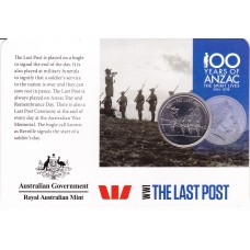 2015 20¢ 100 Years of Anzac - WWI The Last Post Carded/Coin