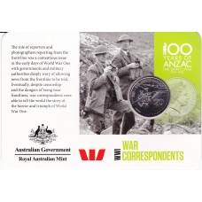 2015 20¢ 100 Years of Anzac - WWI War Correspondents Carded/Coin