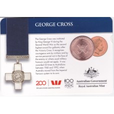 2017 25¢ Legends of the Anzacs - George Cross Carded/Coin