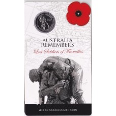 2010 20¢ Australia Remembers - Lost Soldiers of Fromelles Carded/Coin
