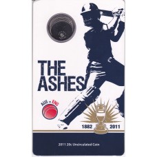 2011 20¢ The Ashes Test Series Carded/Coin