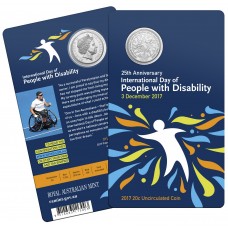 2017 20¢ 25th Anniversary Of The International Day Of People With Disability Carded/Coin