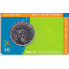 2006 50¢ Commonwealth Games Basketball Coin/Card