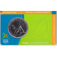 2006 50¢ Commonwealth Games Hockey Coin/Card