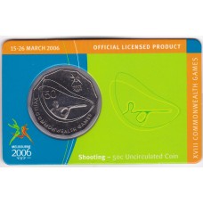 2006 50¢ Commonwealth Games Shooting Coin/Card
