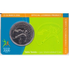 2006 50¢ Commonwealth Games Table Tennis Coin/Card