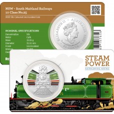 2022 50¢ Australian Steam Power Trains - NSW South Maitland Railways No. 25 Coin/Card Uncirculated