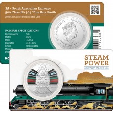 2022 50¢ Australian Steam Power Trains - SA Railways No. 504 ‘Tom Barr Smith’ Coin/Card Uncirculated