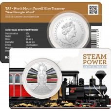 2022 50¢ Australian Steam Power Trains - Tasmania ‘Wee Georgie Wood Coin/Card Uncirculated