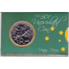 2004 50¢ Primary School Student Design Coin/Card Uncirculated