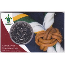 2008 50¢ Centenary Of Scouts Australia Coin/Card