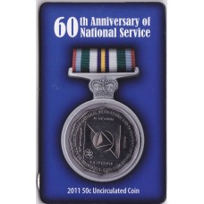 2011 50¢ 60th Anniversary of National Service Coin/Card